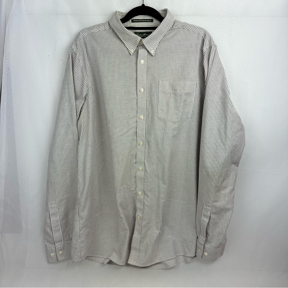 Eddie Bauer Button Down Wrinkle Resistant Relaxed Fit Shirt Size TXXL